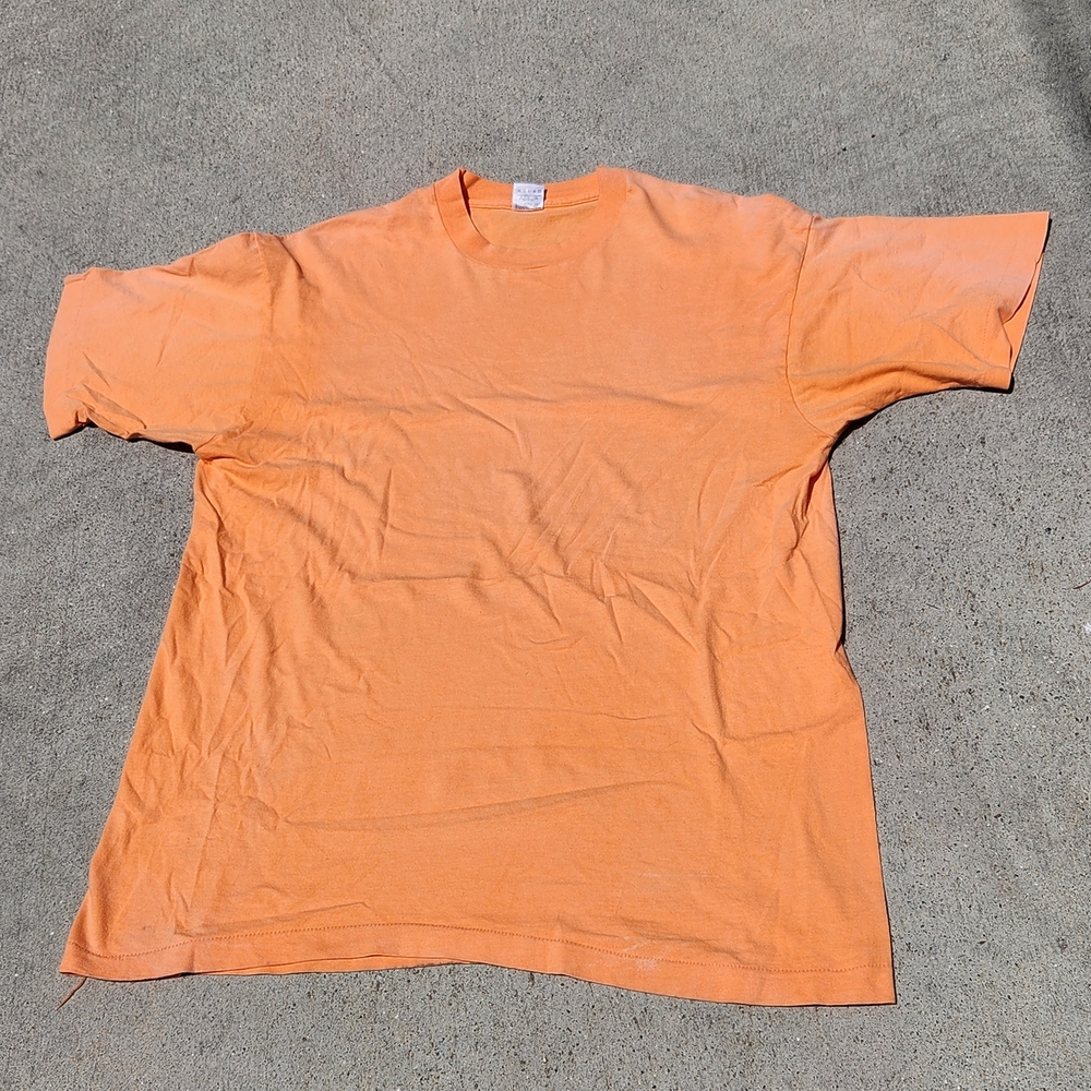 Vintage Men's Vibrant Orange Short Sleeve Tee